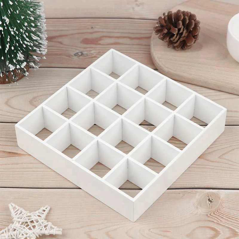 Étagères de rangement en bois miniatures, maison de courses 1: 12, T1, 16 grilles, blanc, étagère de rangement, beurre, décor de meubles de maison, facile à utiliser