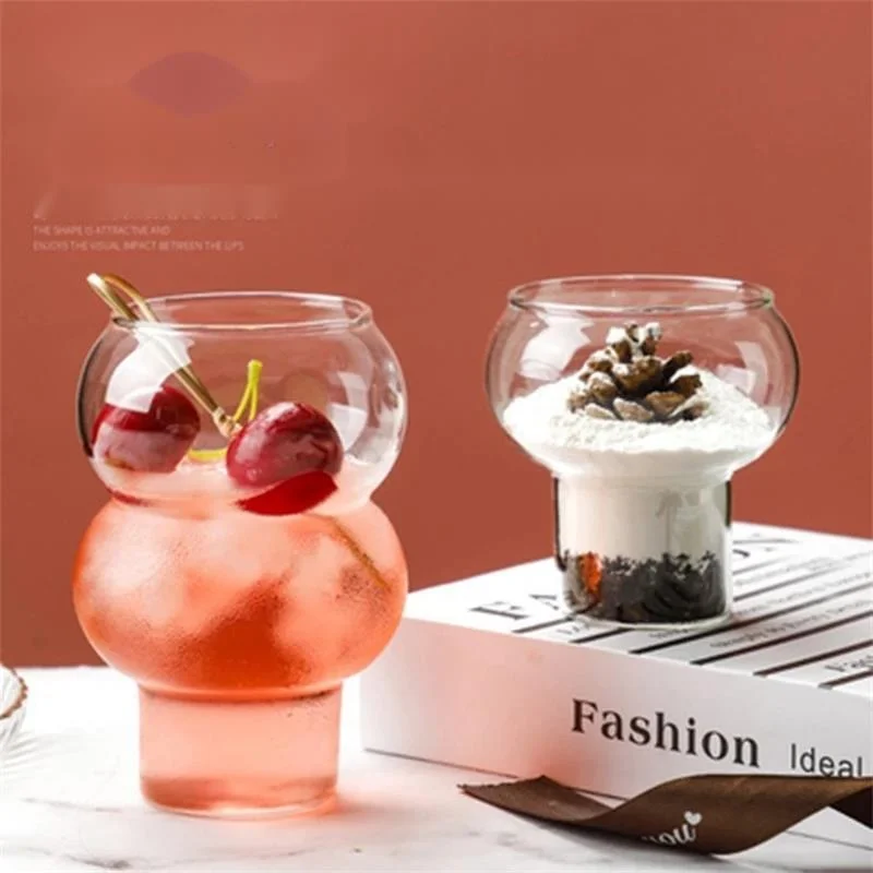 

Glass Wine Cup Gourd Yogurt Dessert Cup Home Tea Milk Cup Instagram Home Decoration Wedding Party Mug Bar Wine Utensils Gifts