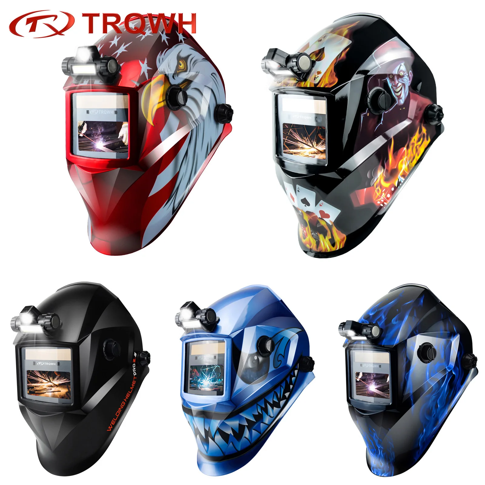 Auto Darkening Welding Helmet with Light True Color Welding Mask Wide Shade 4/9-13 with Grinding Cut for MIG TIG ARC