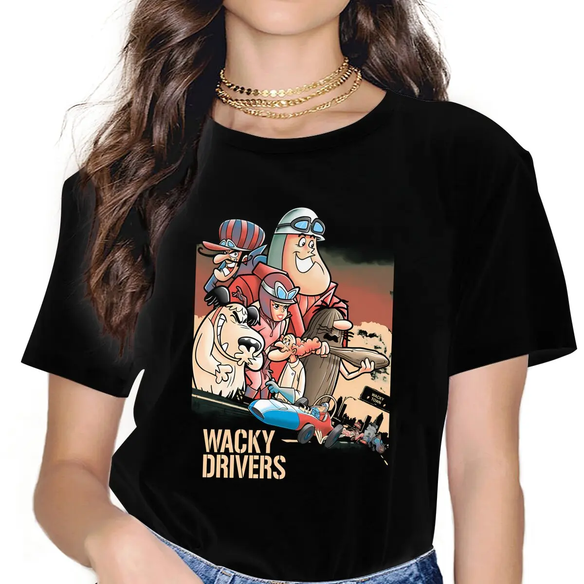 Hip Hop Women's TShirt Muttley Wacky Races Girls Y2k Basic Tees O-neck Polyester Female T Shirt Humor Gift