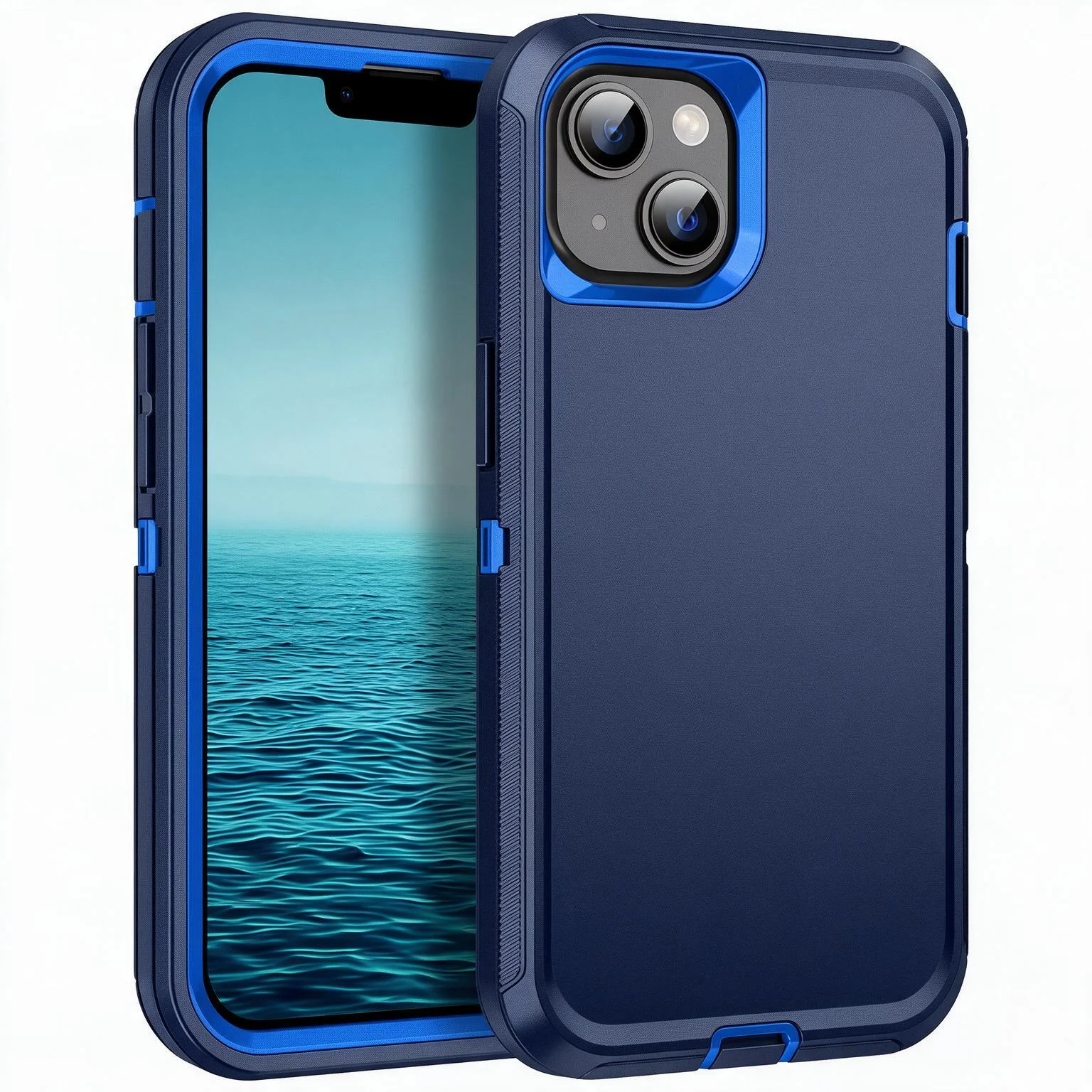 Custodia 3 in 1 per iPhone 18 Pro Max 17 16 15 14 Plus 13 Pro Max, resistente agli urti, cover ibrida blindata