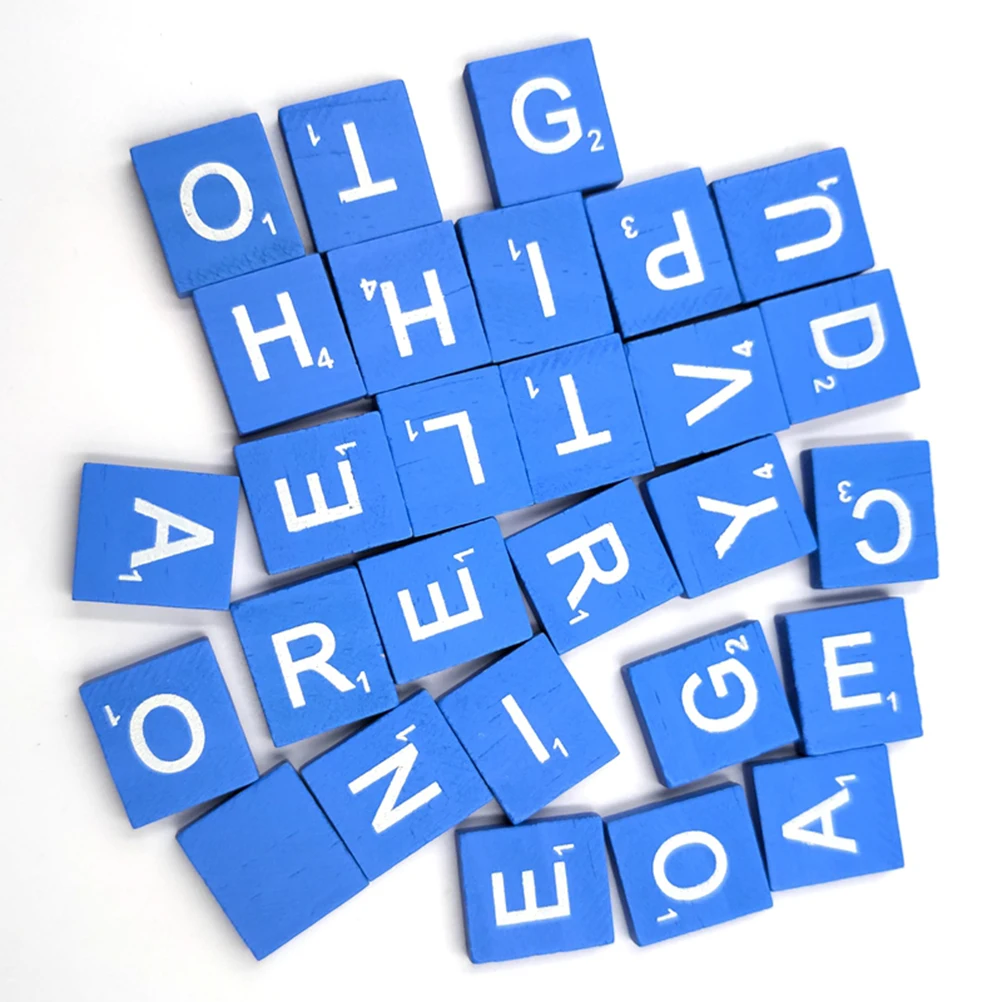 

100pcs Natural Wood Chips Diy 26 English Alphabet Puzzle Literacy Box Baby Educational Blocks Decorative Wooden Cubes Crafts