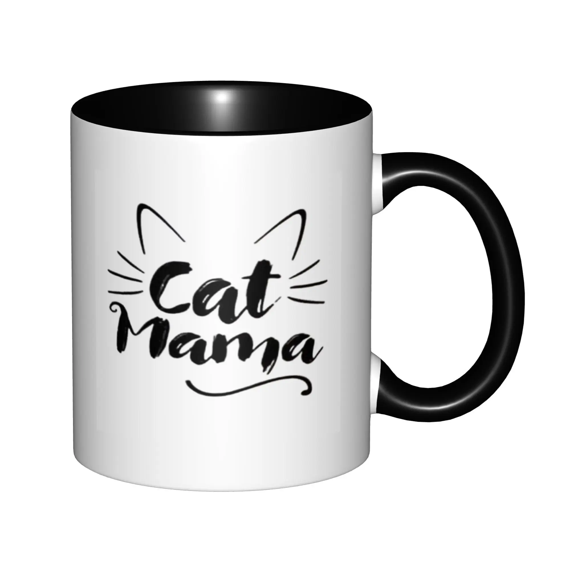 

Cat Mama Funny Cat Lover Mug for Mom Mugs With Black Handle Birthday Coffee Mugs Ceramic Tea Cups 11oz