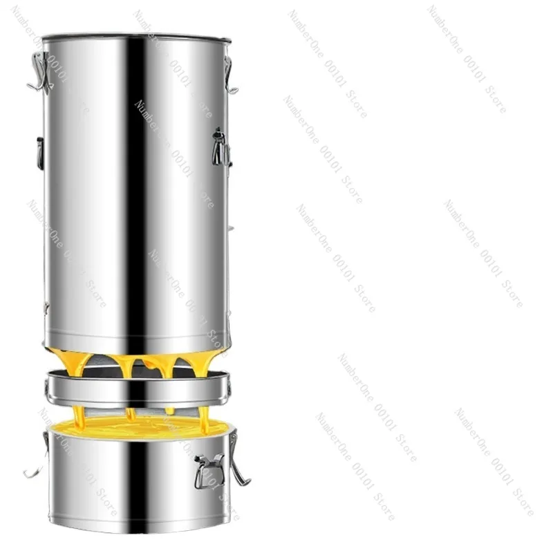 304 Stainless Steel Honey Extractor Double Layer Bucket Manual Honey Separation Machine Small Home Beekeeping Tool