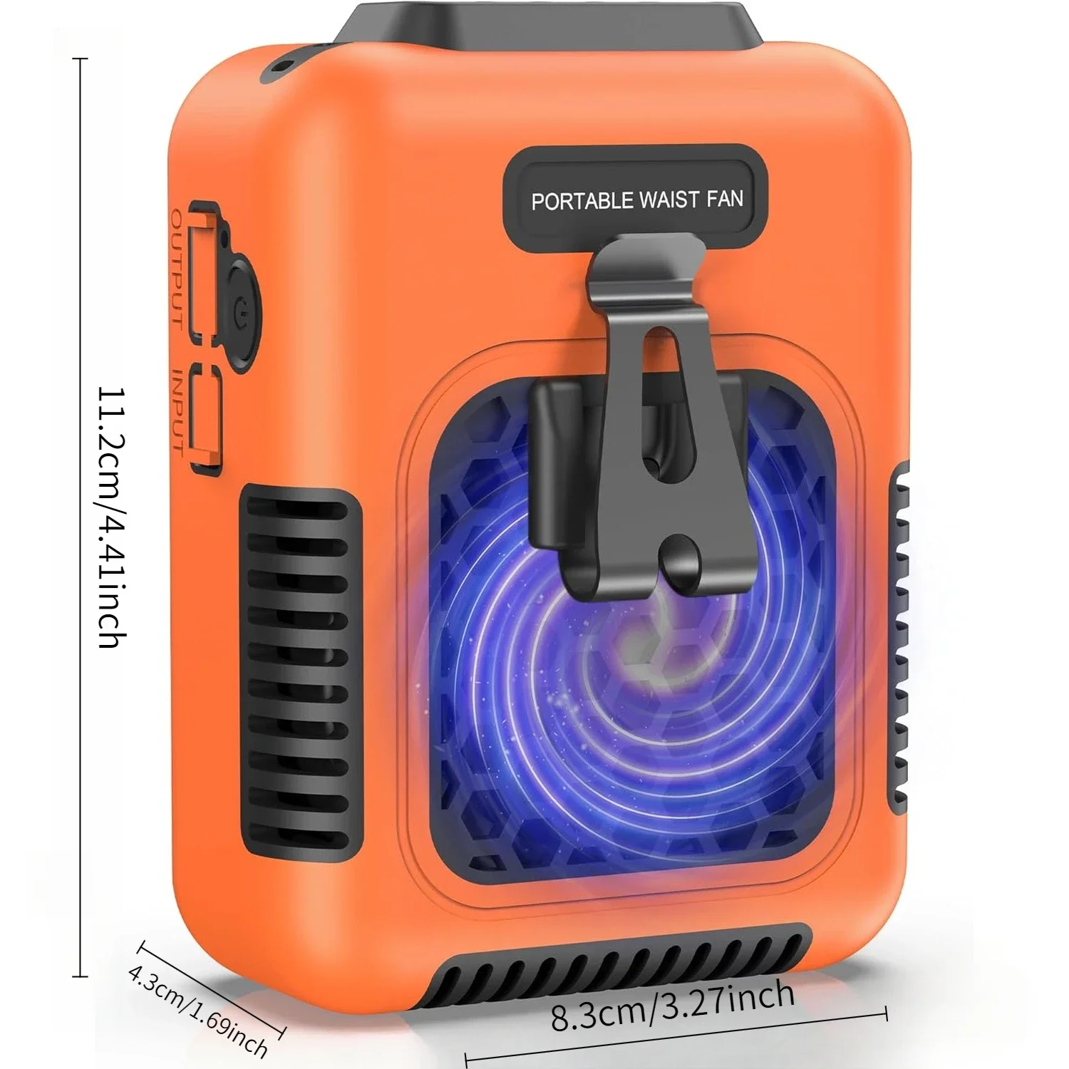 6000mAh waist fan, wearable personal cooler built-in power bank, external power output to charge mobile phones, lightweight belt