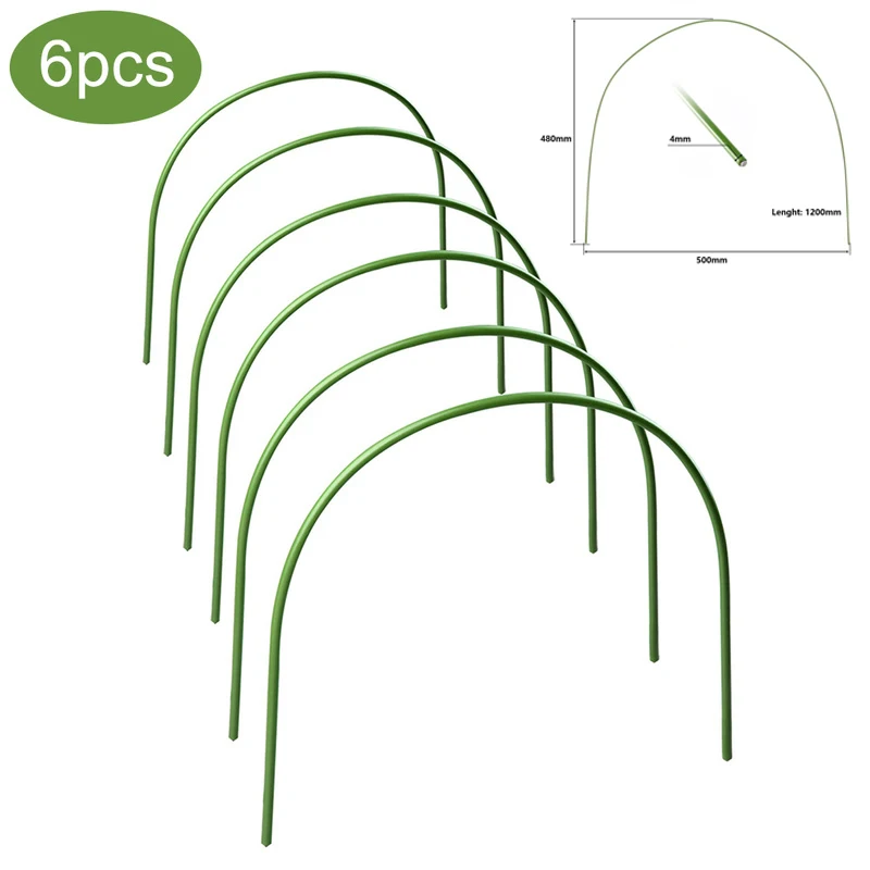 

6Pcs Greenhouse Plant Hoops Garden Grow Tunnel Hoop Support Hoops for Garden Stakes Plant Support Holder Farm Agriculture Tools