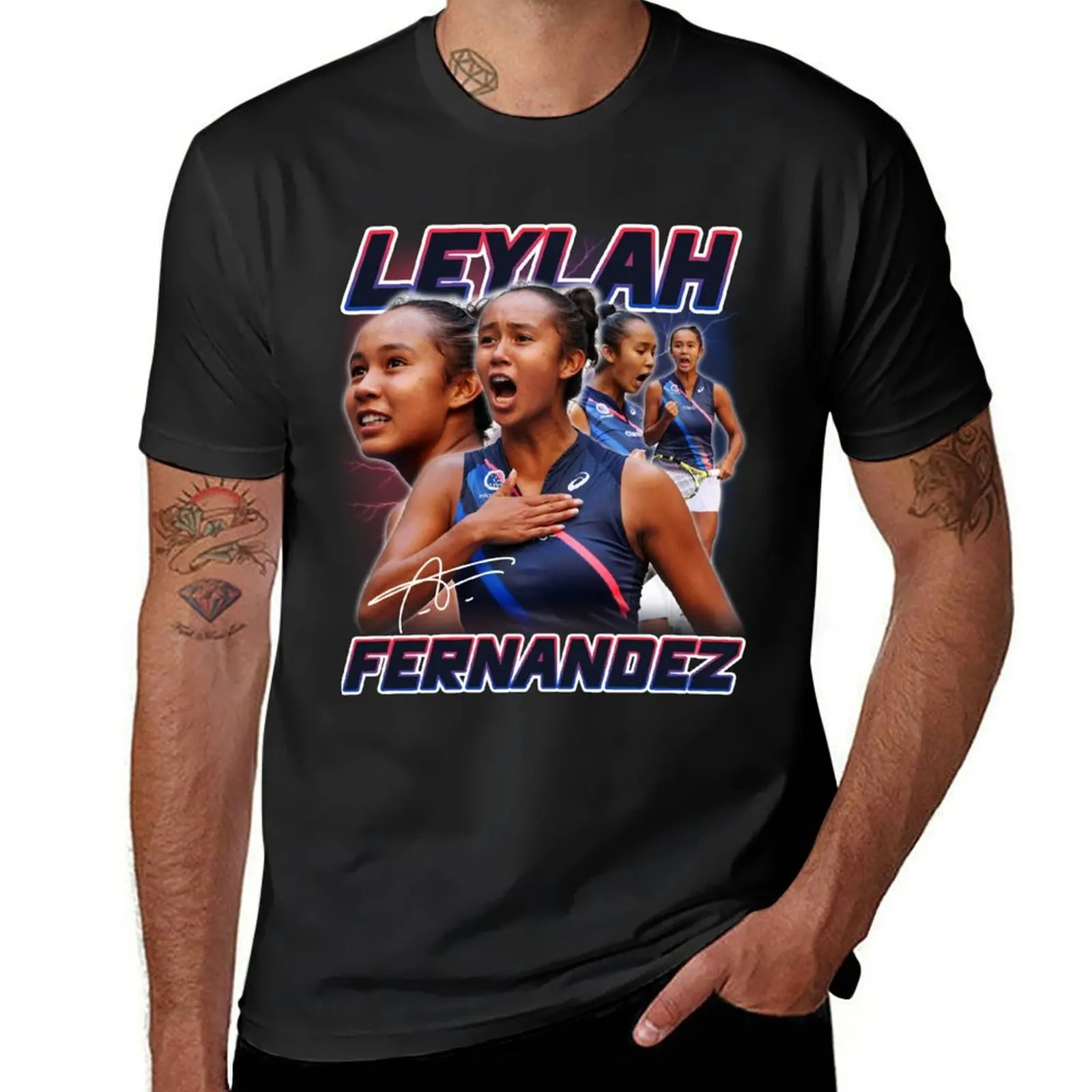 

Leylah Fernandez Tennis Signature Vintage Retro 80s 90s Bootleg Rap Style T-Shirt customs customizeds mens graphic t-shirts