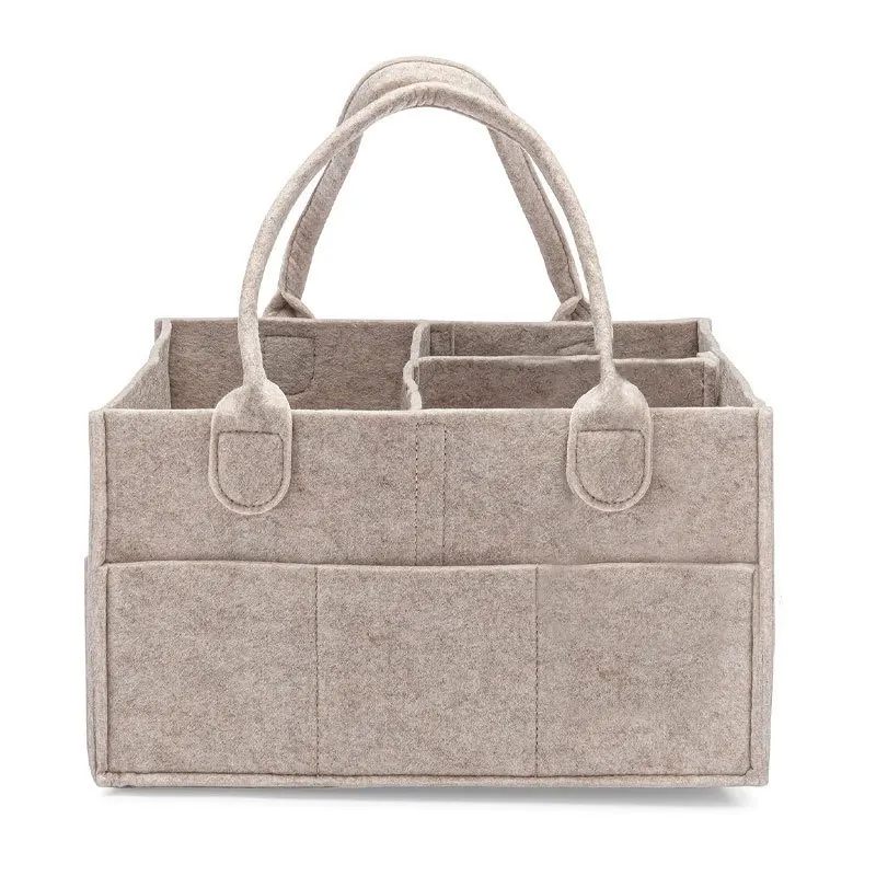 Felt Baby Diaper Bag Large Capacity Handheld Mommy Bag Baby Items Nappies Organizer Baby Diaper Storage Bag Stackers Caddies