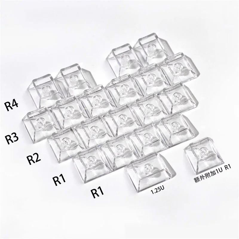 Clear PC Blank Keycap Love Theme 1U 1X Gamer Mechanical Keyboard Backlit RGB Custom 21 Keys Cherry Profile DIY PC Keycap
