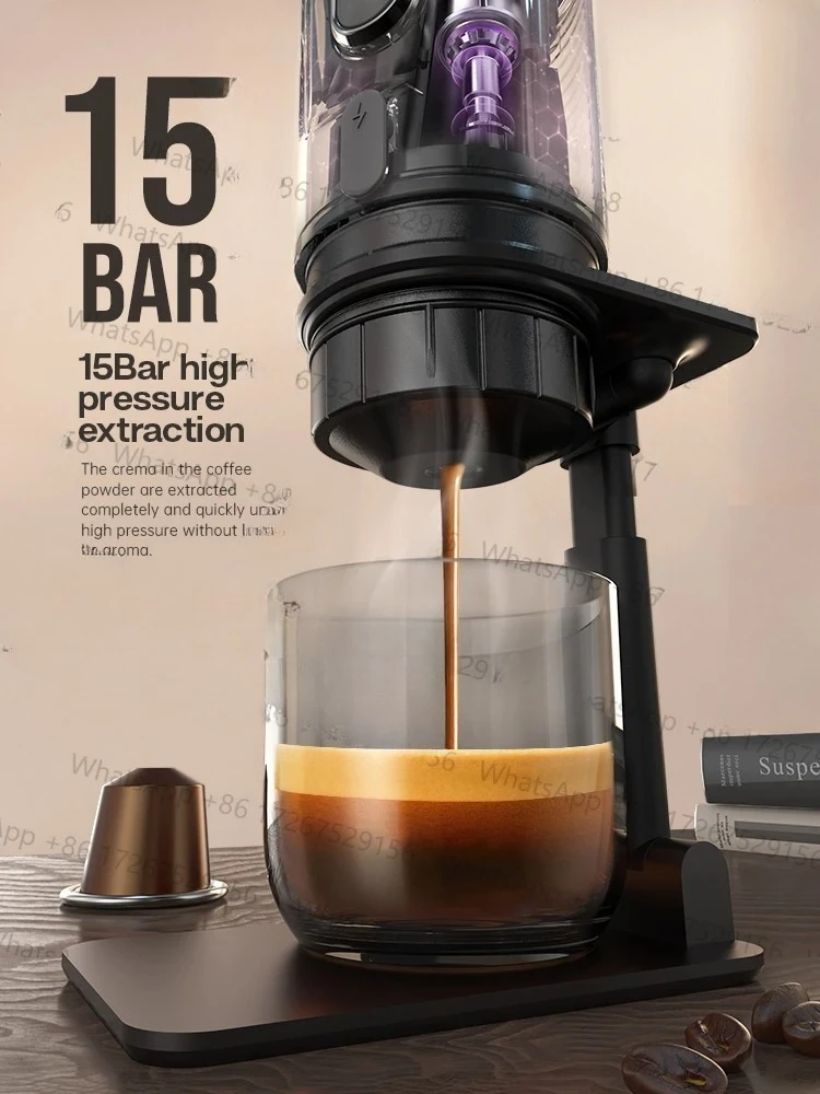 ماكينة صنع القهوة المحمولة للمنزل والسيارة، ماكينة صنع قهوة اسبريسو DC12V تناسب Nexpresso Dolce Pod كبسولة مسحوق القهوة H4A
