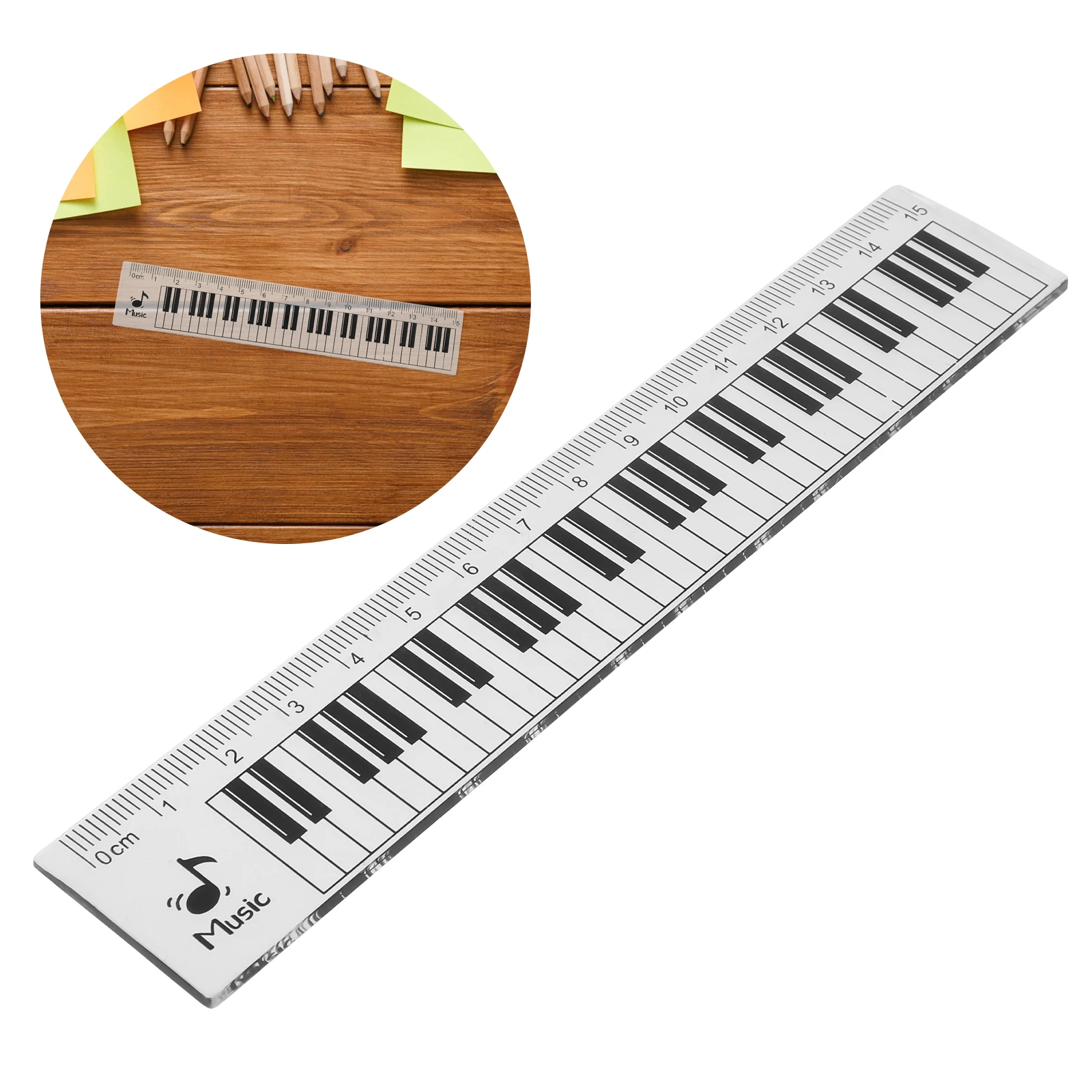 

Music Ruler Piano Keyboard Transparent Straight Professional Drafting Multi-functional Students Measuring Geometry Set Office