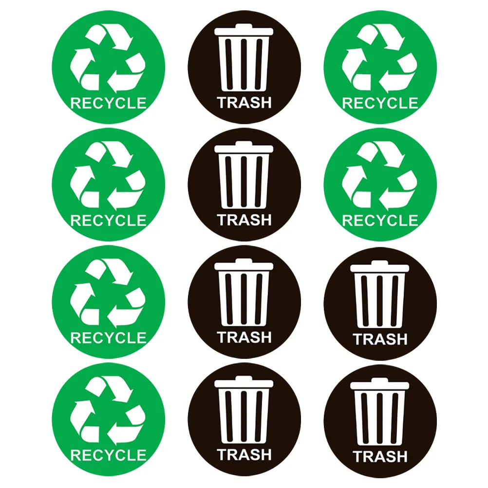 

2 Bags Garbage Sorting Stickers Bin Waterproof Recycling Rubbish Can Classification Labels Trash Recycle Sign