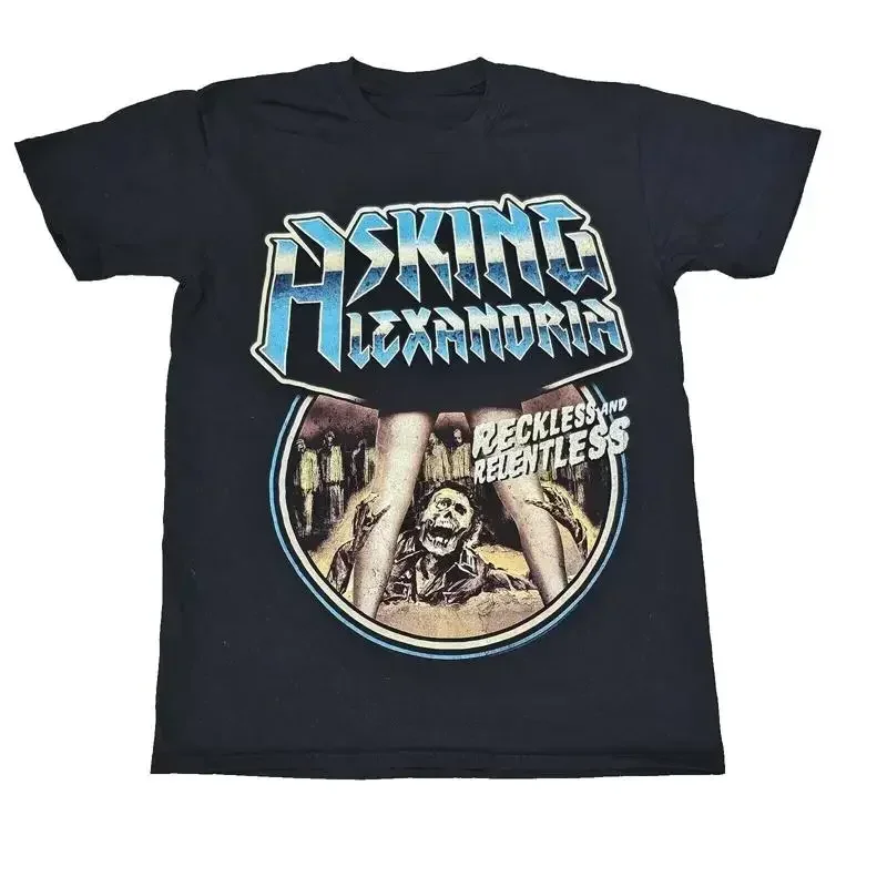 Vtg Asking Alexandria Band Reckless & Relentless Cotton Black T Shirt C374