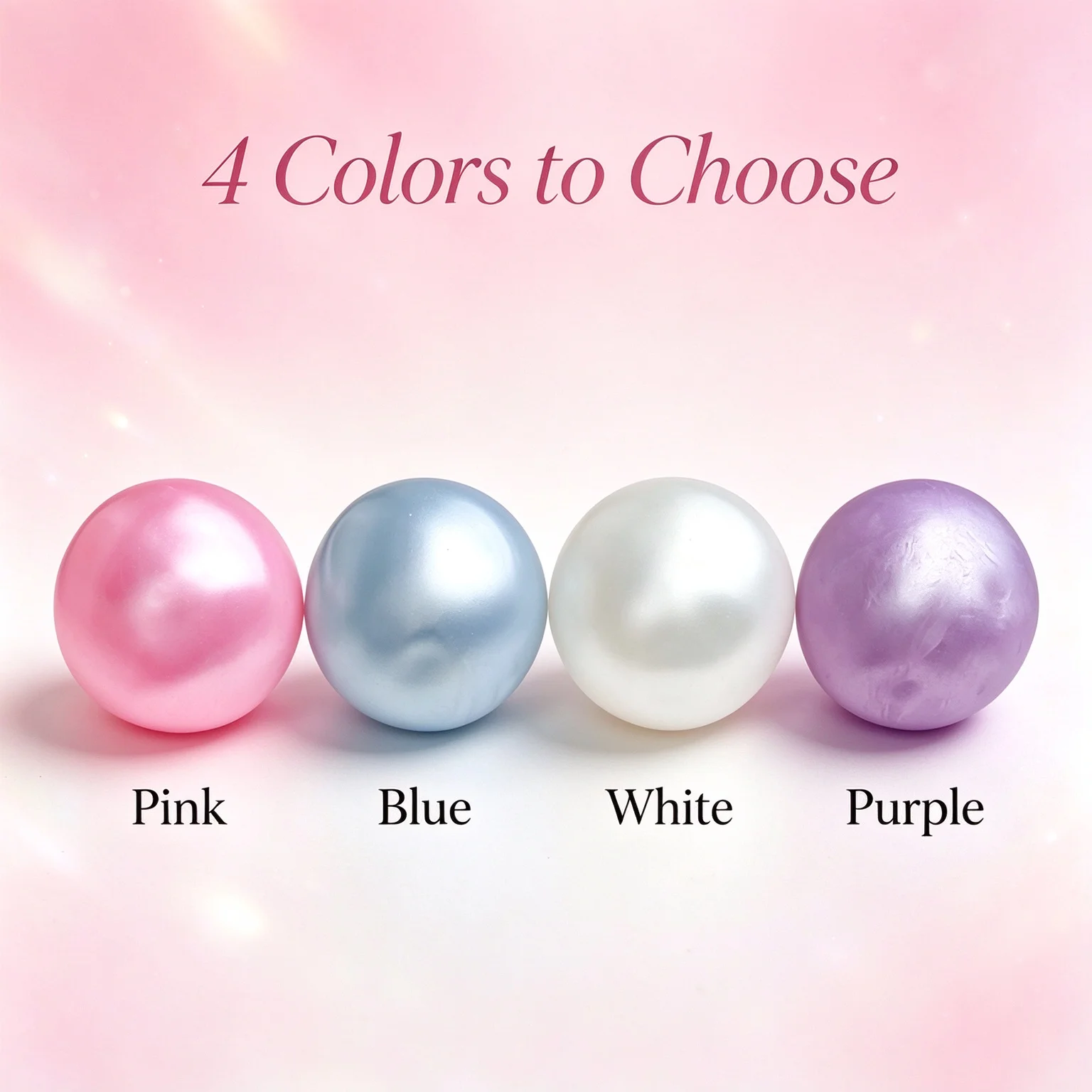 Moldable Pearl Squishy Ball | Slow Rising Sensory Stress Ball | Coconut Oil Squeeze Fidget Toy, 4 Colors Available