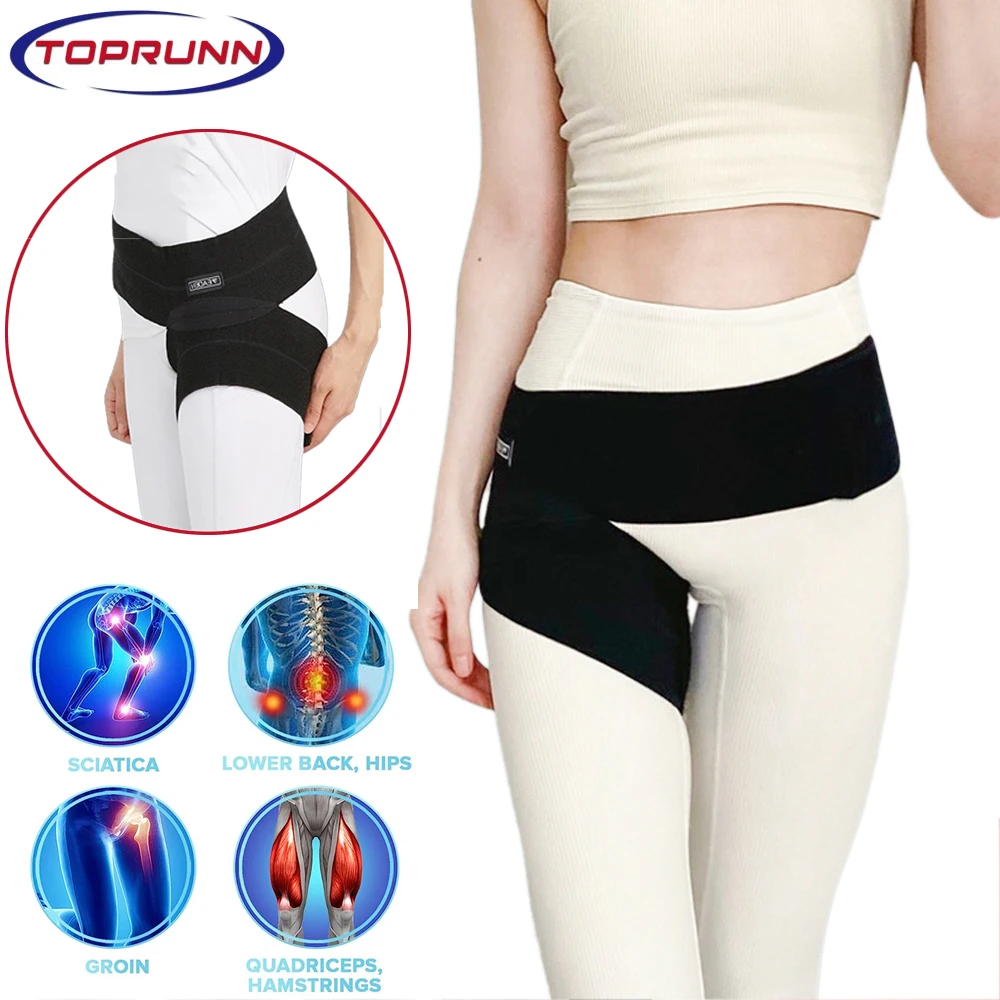 Hip Support Brace for Hip Pain,Compression Wrap for Groin,Pulled Muscle Injury,Hip Flexor Arthritis Bursitis Sciatica PainRelief