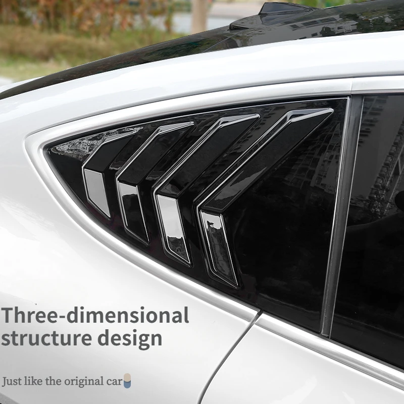 For NIO ET7 special rear window glitter blackened EC6 rear triangle blinds body trim to modify Darth Vader image 2