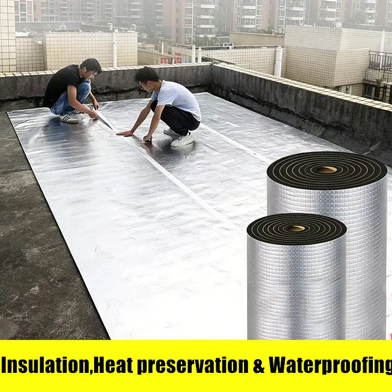 50x200x0.5cm Self-Adhesive High-Density Sound Insulation Heat Insulation Waterproof Cotton Roll (Roof/Bedroom/Car Universal)
