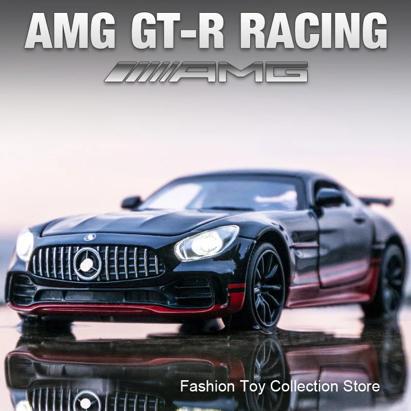 

1: 32 Bens AMG-GTR Alloy Car Model High Simulation Diecasts Toy With Sound and Light Pull Back Vehicles Decoration Toys For Kids