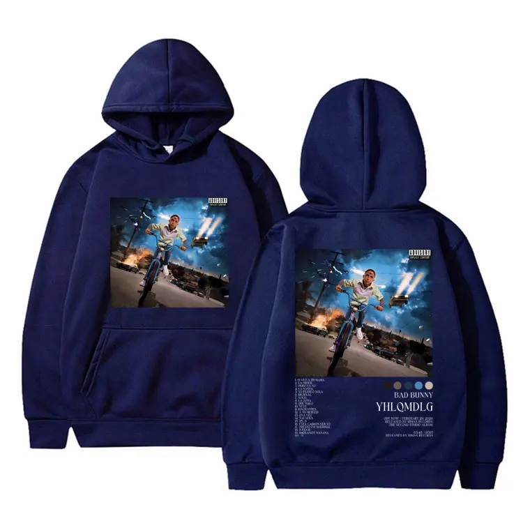 Rapper Bad Bunny Hoodie para homens e mulheres, moletom extragrande, streetwear Hip Hop, álbum de música, estampa gráfica, Harajuku, YHLQMDLG