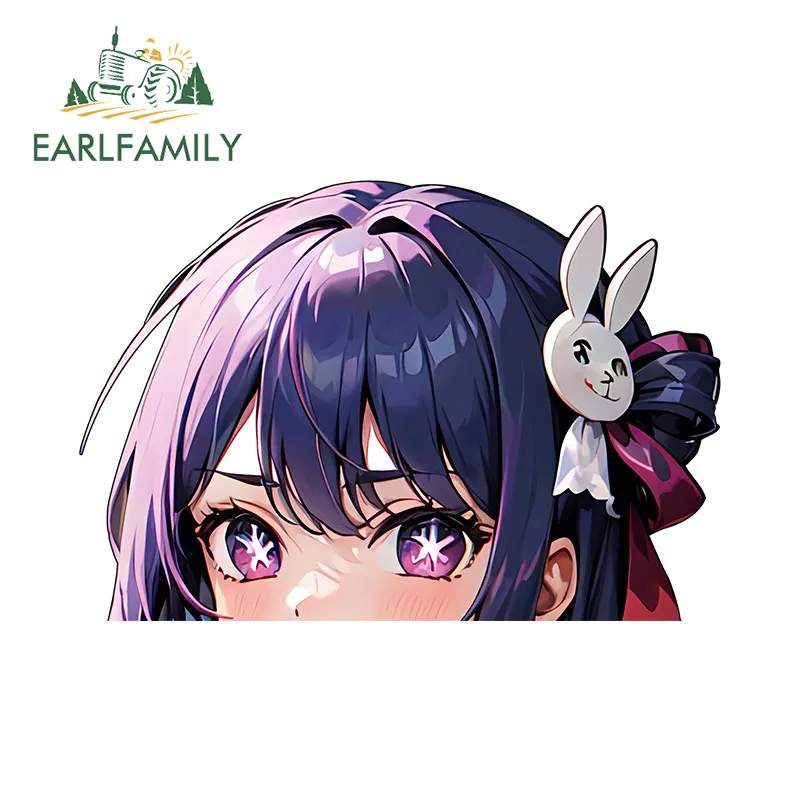 EARLFAMILY-Hoshai ملصق سيارة فستان مثير أرجواني ، أنيمي Fanart ، نوافذ الفتيات ، صائق الوفير ، Peeker الجذع ، تصفيف السيارة ، 13 *