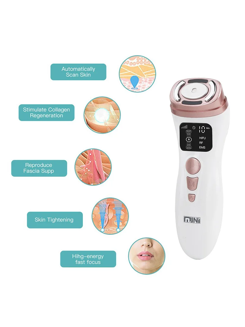 

HIFU Facial High Radio Frequency Hot Cold Massager Handheld LED Photon Skin Rejuvenating Tighter Lift Anti-Aging Beauty Tool