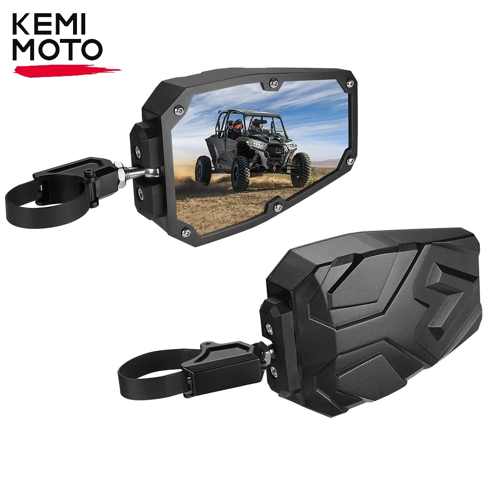 

KEMIMOTO Side Rearview Mirrors with Shatter-proof Tempered Glass Fits 1.5-1.875in Roll Bars Compatible with Polaris ACE Ranger