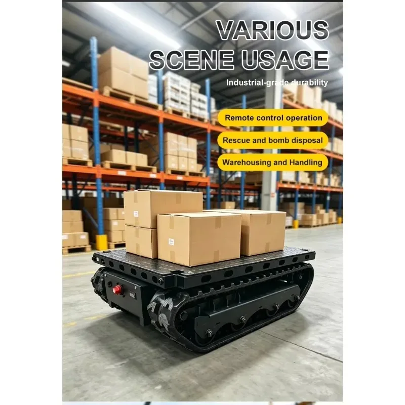 Industrial Remote Control Rubber Track Chassis Platform Heavy Duty Crawler Vehicle Base for Robot Machinery Customizable