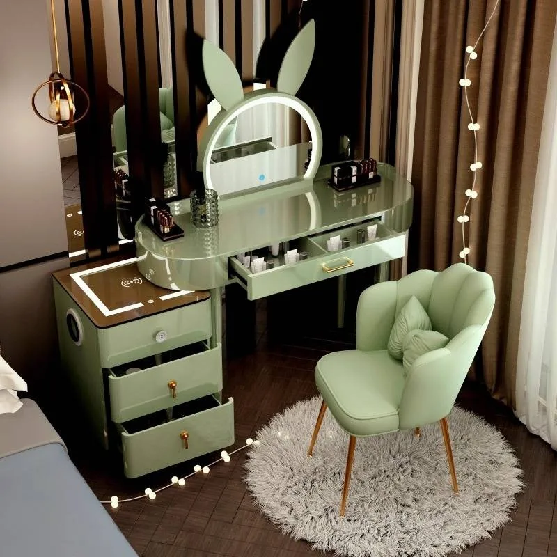 Girls Light Vanity Table Small Makeup Moderno Luxury Mini Bedroom Vanity Table Home Sets Corner Penteadeira Feminina Furniture