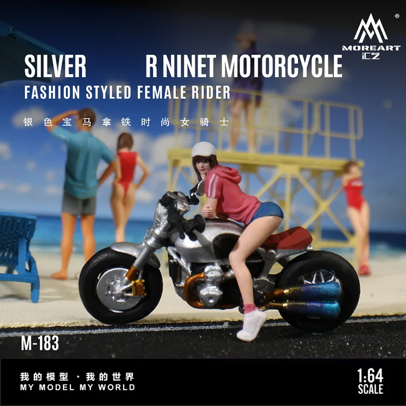 

MoreArt сплав масштаб 1/64 серебро R Ninet модель мотоцикла орнамент сувенир дисплей коллекция подарок для хобби