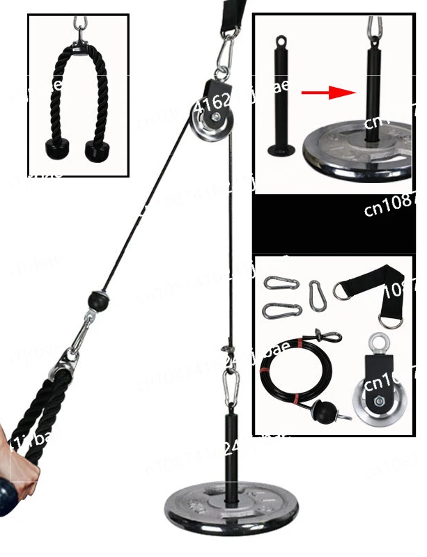 Pull Down and Lift Weight Pulley System Cable Machine Pulley Attachment for Triceps Pull Down, Biceps Curl, Back, Forearm