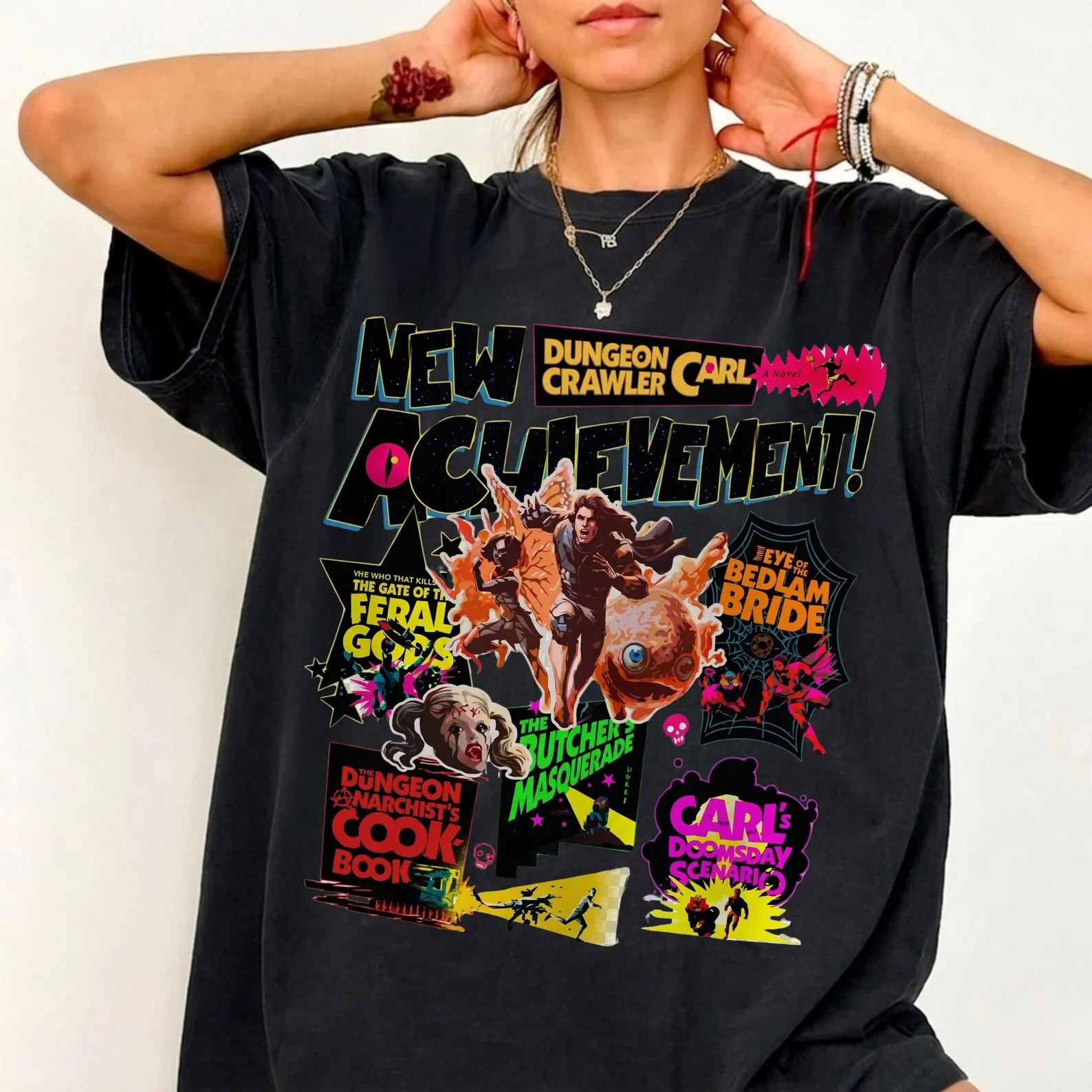 Dungeon Crawler Carl Donut and Carl Tee, New Achievement T-Shirt Tee T-shirt