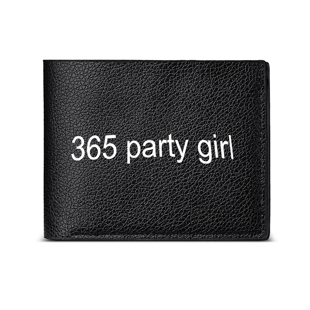 365 Party Girl Mens Wallet Card Holder Casual Business Fashion Print Design Stylish Everyday Accessory For Modern Lifestyle