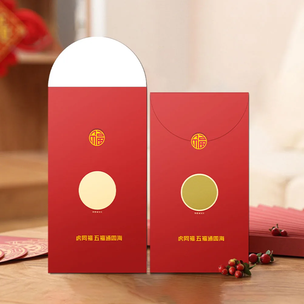 

24 Pcs National Trend Red Package Assorted Color Envelopes Chinese Wallet Good Blessings Packets Paper New Year Bag Traditional