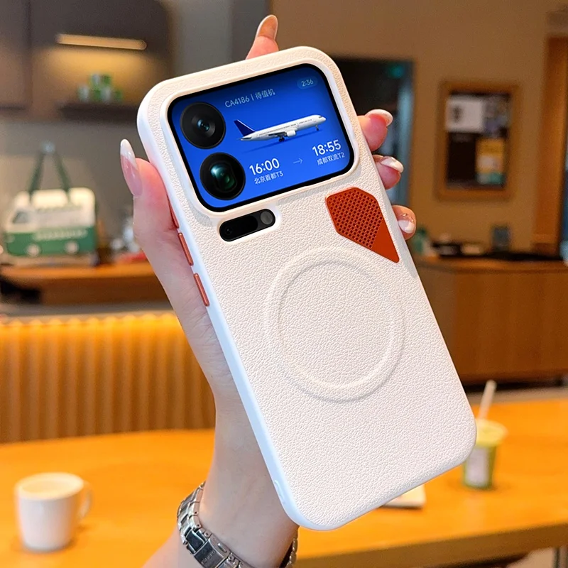 

For Xiaomi 17 Pro Max Case Fashion Heat Dissipation Gold Armor Leather Skin-friendly Anti-fall Cover For Xiaomi 17 Pro Max Funda