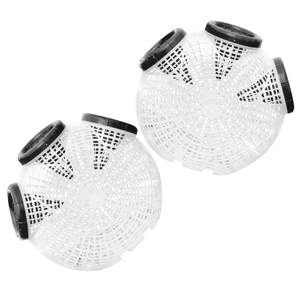 

2 Pcs Fishing Cage Crab Traps Portable Catch Eel Bait Plastic Cylindrical Shrimp and Cages.