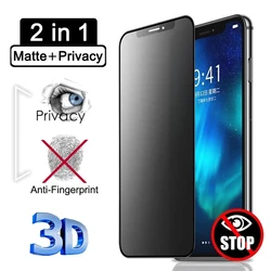 Protector de pantalla de privacidad mate para IPhone, vidrio templado antiespía para iPhone 12 13 Pro Max Mini 7 Plus 11 14 15 PRO XS MAX XR X