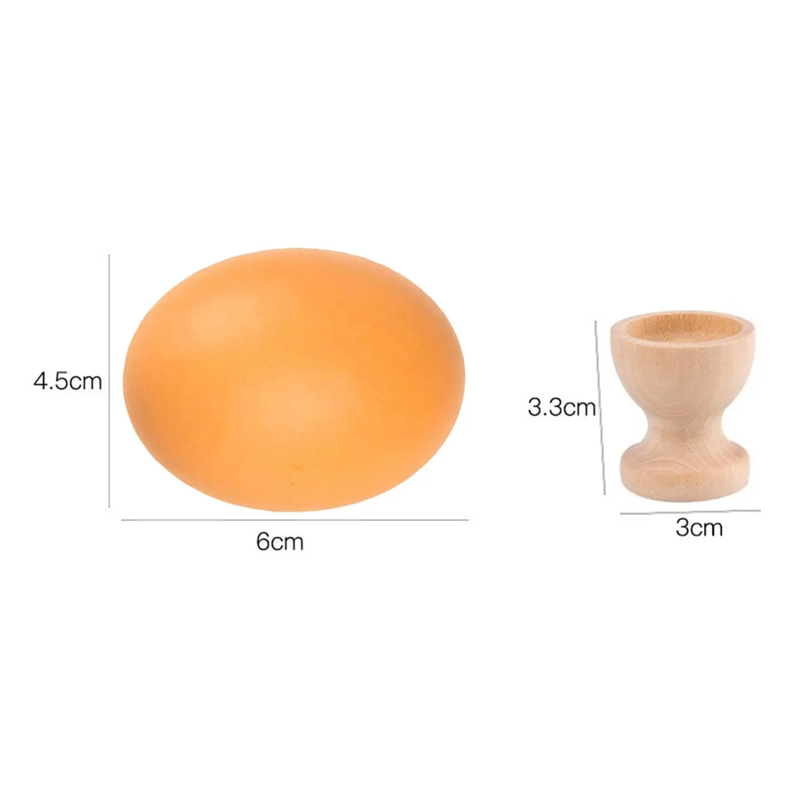 Decorative Wooden Egg Kids Pretend Toy Teaching Aids Wood Egg Model Hand Painting Dyeing Carving Unfinished Simulation Fake Egg