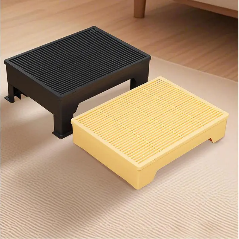 

Cat Litter Ramp Self-Cleaning Litter Stairs Anti-Slip Adjustable Ramp with Filter Grid for Multi-Cat Households Kitten Training