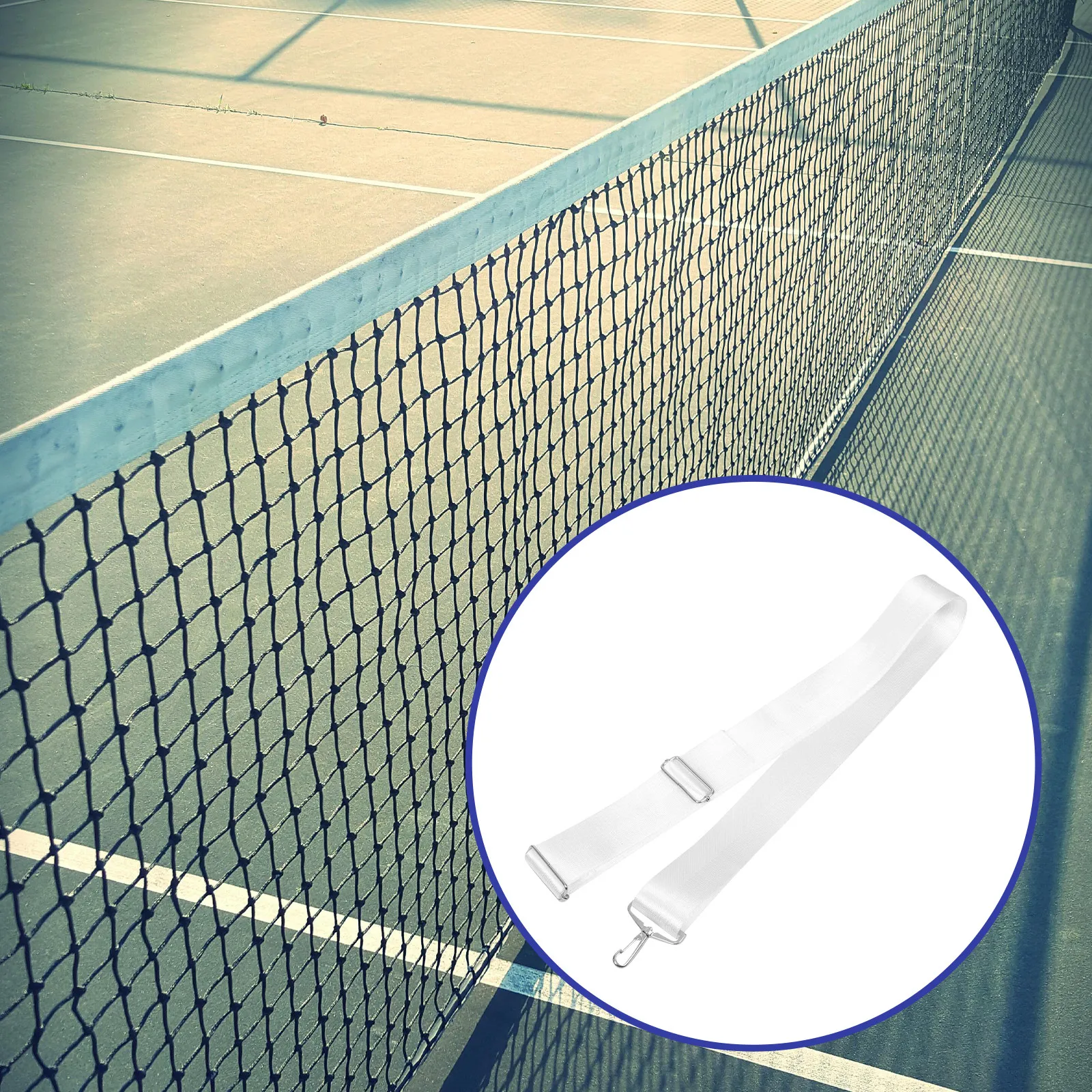 

Tennis Net Centers Strap 1 Unit Heavy Duty Wear Resistant Nylon Rope Adjustable Height for Professional Court Use Portable