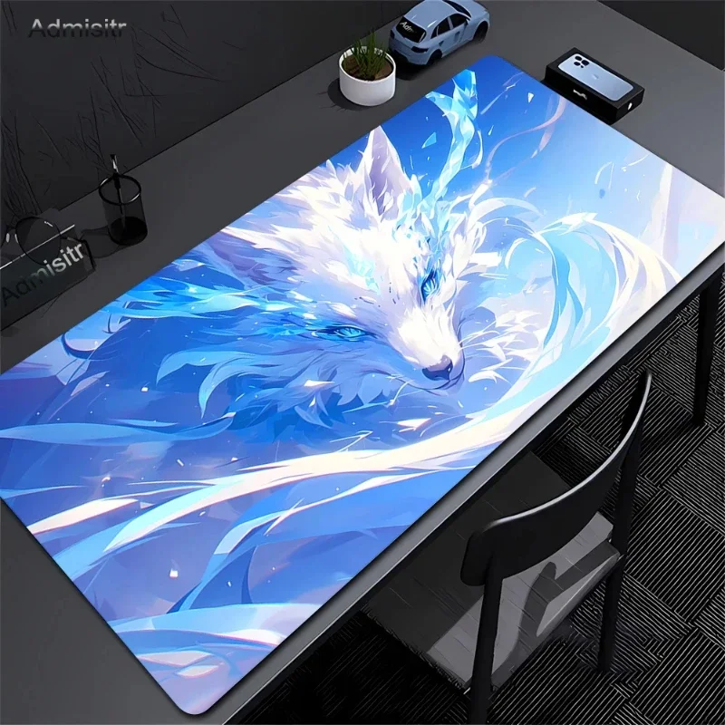 Cool Dazzling Animation Fox Mouse Pad Game Console Computer Table Keyboard Mouse Pads 30*60cm Non-slip Mousepad Home Decoration