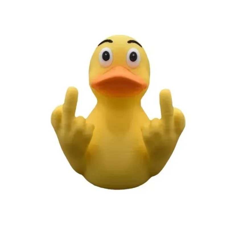 Duck hands with middle finger ornaments home garden resin craft design ornaments cute duck swimming office desk funny decorative