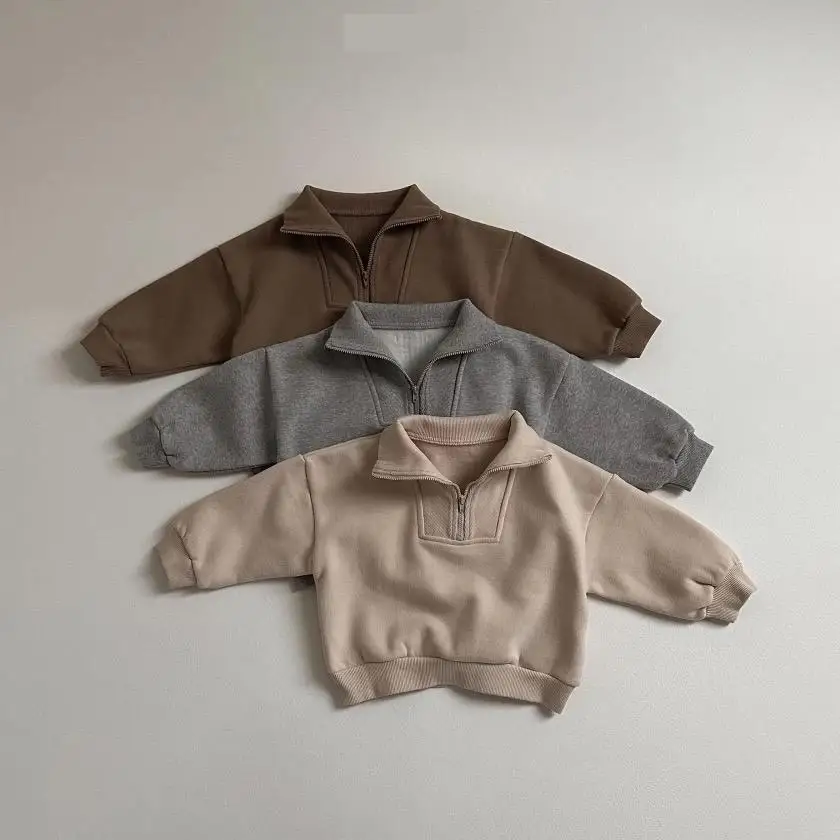 

2025 Winter New Children Casual Sweatshirt Kids Loose Pullover Boys Girls Warm Fleece Sweatshirt Baby Long Sleeve Casual Tops