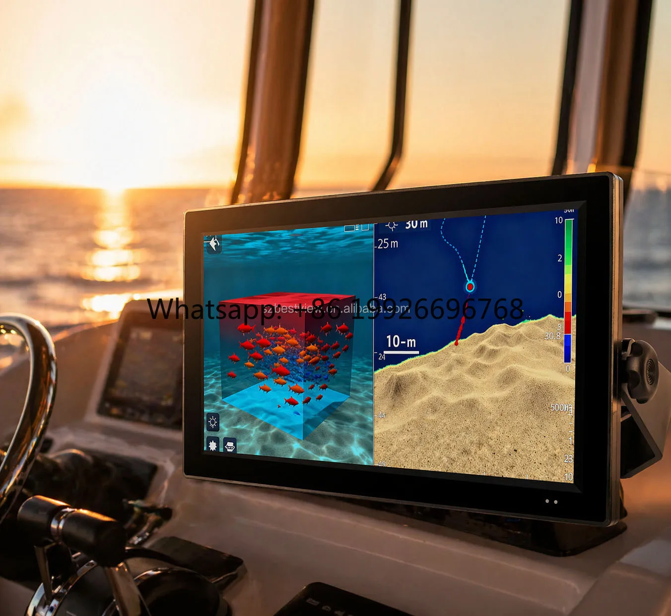 New 18.5 Inch IP67 High Brightness Optical Bonding Capacitive Touchscreen USB/ Full Waterproof 16:9 Marine Monitor