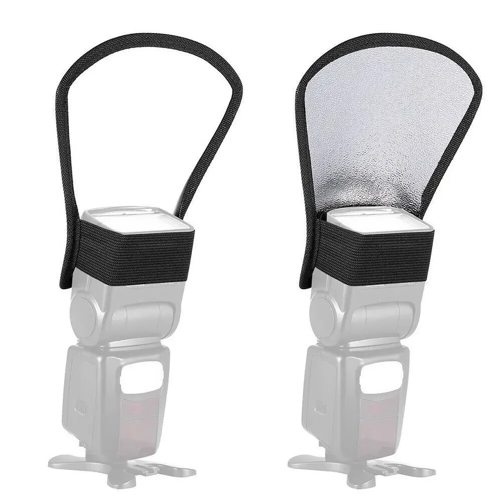 Picture 3: Silver White Camera Flash Diffuser 2-in-1 Sector Softbox Photo Light Reflector for Canon Canon Sony Minolta Nikon