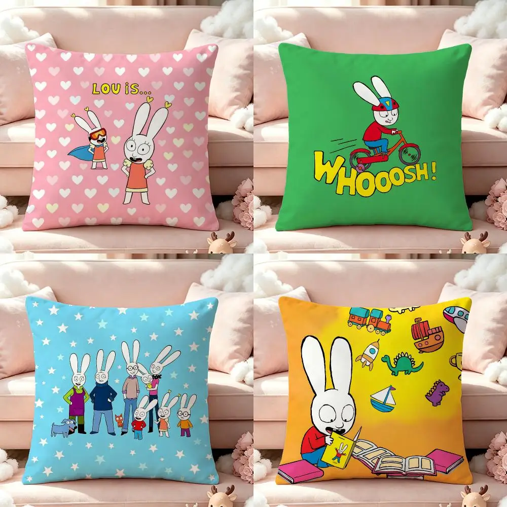 Ip Simon Super Rabbit Cushion Cover Pillow Multi‑size Short Plush Pillow Cute Simple Style For Living Room Bedroom Birthday Gift