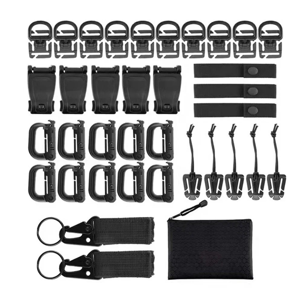 1Set Professional Climbing Accessory Kit D-Shaped Buckles Portable Outdoor Mountaineering Straps for Gear Attachment and Bag