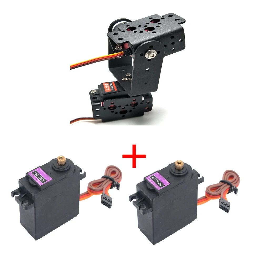 MG996 2-DURF-Rotationsroboter-Manipulator, mechanisches Gimbal-Set aus Metalllegierung für Arduino-Roboter mit programmierbarer PS2-Steuerung, DIY-Kit