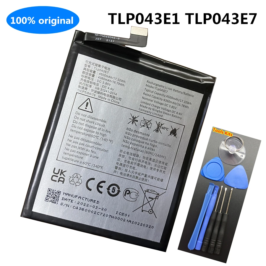 New 4500mAh TLP043E1 TLP043E7 Battery For Alcatel T-Mobile Revvl T790W T790Z TCL 10 5G UW T790S 4X 5G T601DL Mobile Phone