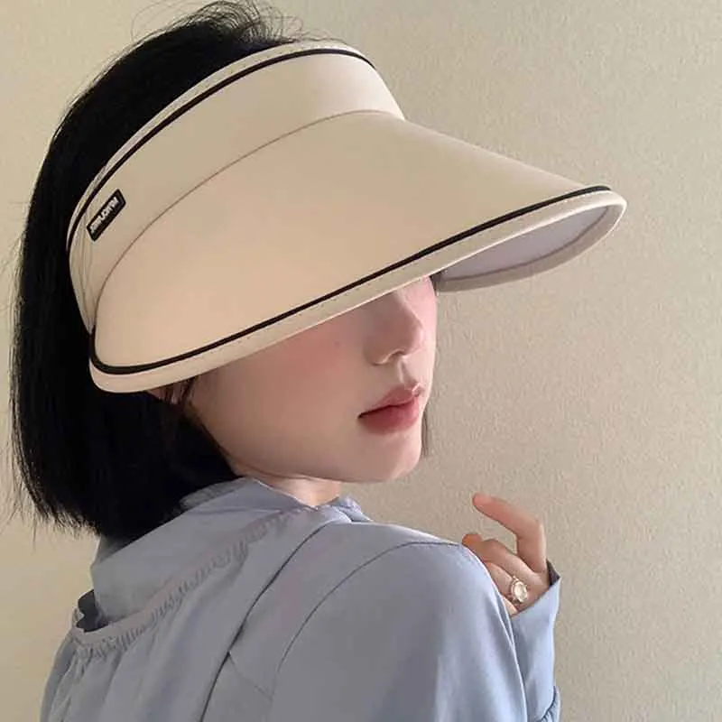 

Fashion Women Caps Summer Foldable Large Brim Sunscreen Hats for Women Casual Empty Top Hat Sun Protection Caps Casquettes Femme