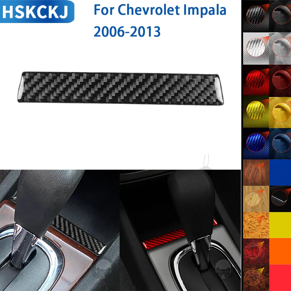 For Chevrolet Impala 2006-2013 Accessories Carbon Fiber Car Interior Gear Upper Decorative Strip Trim Sticker Decoration